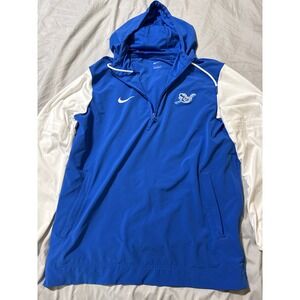 Nike Sapulpa Chieftains Quarter-Zip Blue and White Hooded Pullover